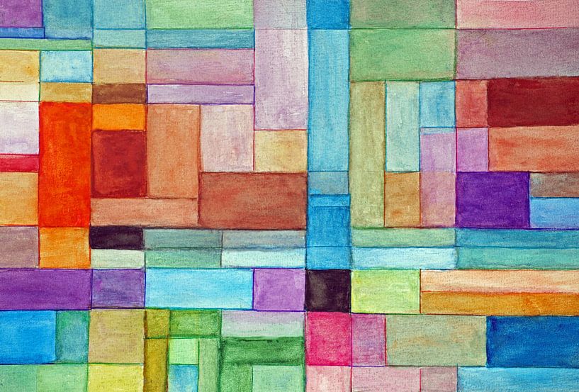 Abstracte impressie van bollenvelden. van Ineke de Rijk