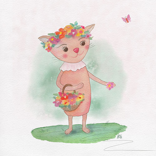 Blumenfee - Tierillustration