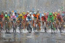 Scène cycliste en peloton