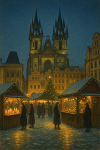 Prager Altstädter Markt bei Nacht