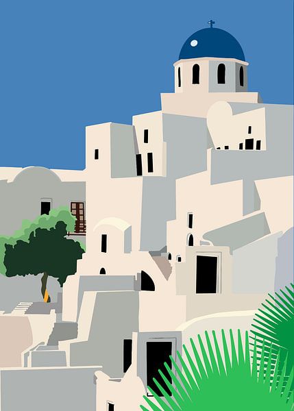 Un coin tranquille à Santorin par Art Kingdom