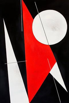 Geometrische Komposition in Rot und Weiß von Poster Art Shop