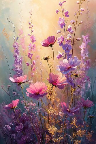 Paars Bloemenveld in Ochtendlicht no.10