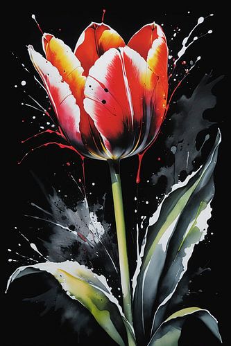 Tulp met kleurexplosie...
