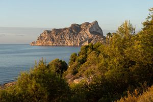 Peñón de Ifach und Pinien bei Sonnenaufgang