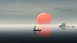 Zeitloser Minimalismus: Segeln zur untergehenden Sonne