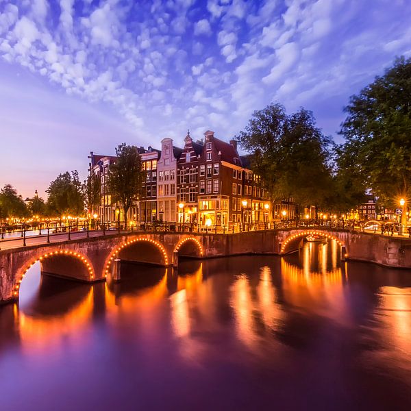 AMSTERDAM Abendidylle an der Keizersgracht und Leidsegracht von Melanie Viola