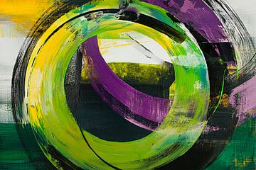 Abstract colour circles in green and purple by Poster Art Shop