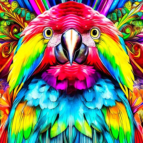 PAPAGEI in regenboogkleuren