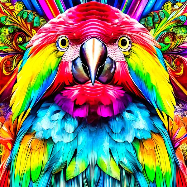 PAPAGEI in rainbow colours by The Art of Mark Fischer