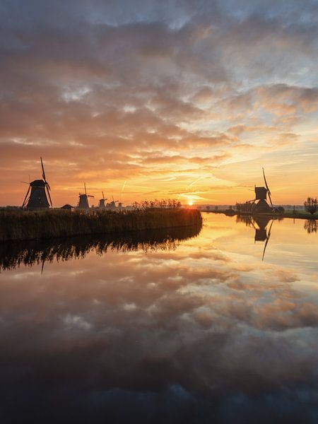 Sunrise Kinderdijk (vertical) by Gijs Koole
