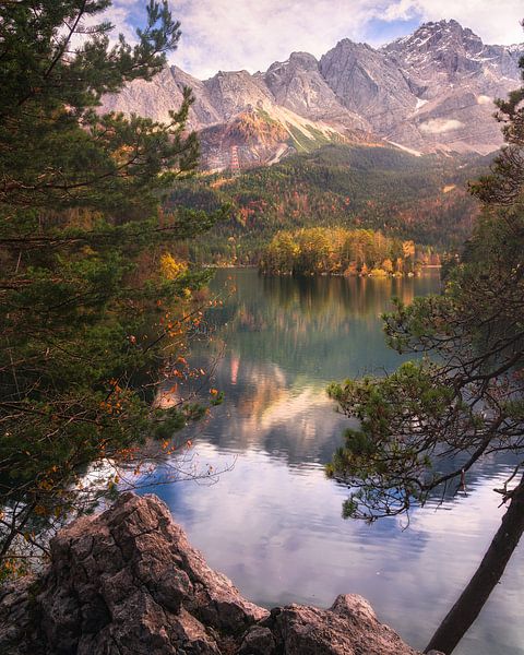 Eibsee Lake and Zugspitze Mountain: Autumn Colors and Crystal Clear Waters in Bavaria Germany by Arda Acar