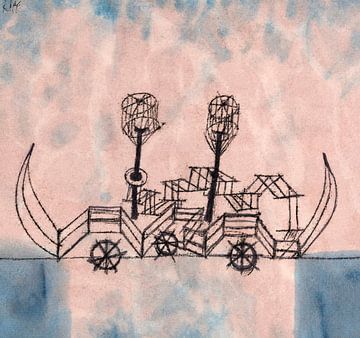 Alter Dampfer (Vieux bateau à vapeur) (1922) de Paul Klee. sur Dina Dankers