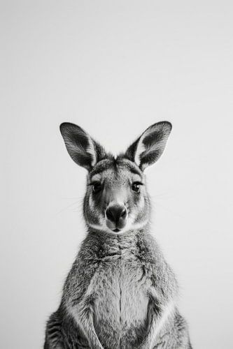 Kangourou en noir et blanc