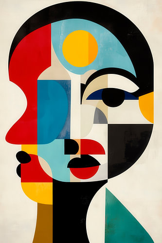Abstract portret in kleuren