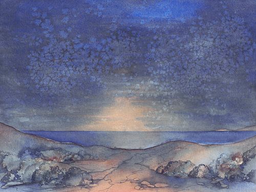 Sterrenhemel boven zee