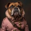 Pink Army Bulldog van Rene Ladenius Digital Art