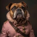 Pink Army Bulldog by Rene Ladenius Digital Art thumbnail