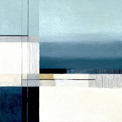 Vormen van rustige abstractie in blauw
