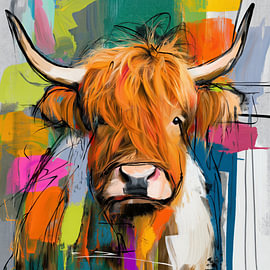 Schots Hooglandrund Pop Art van ARTemberaubend
