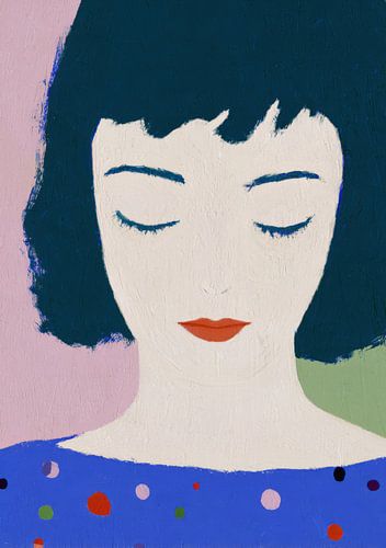 Portret van een vrouw met gesloten ogen