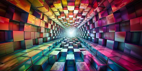 Colour tunnel of the cubes