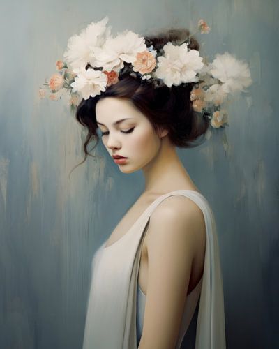 Modern portret in pastelkleuren: 