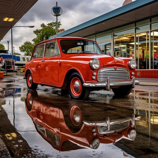 Oldtimer mini rot 01 von Ellen Reografie