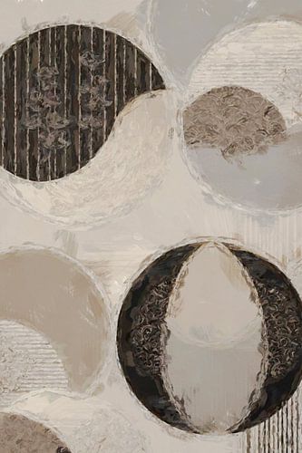 Een zacht stilleven van botanische bloemen cirkels wabi sabi kleuren, dl 1 #