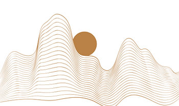 Line Art Mountain Horizon with Sun