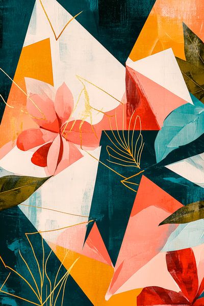 Abstracte flora in zachte kleuren van Poster Art Shop