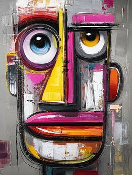 Farbenfrohes Gesicht