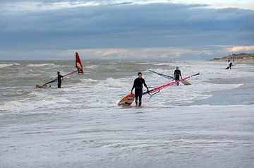 Surfers at Domburg by MSP Canvas