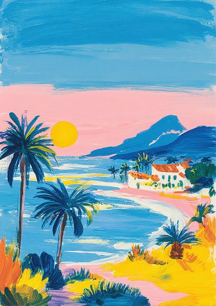 Côte de Malibu Gouache Vintage par Niklas Maximilian