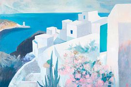 Coastal landscape blue white by Poster Art Shop