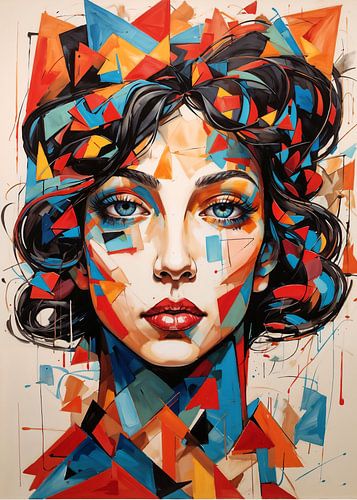 Modern portret van een abstracte vrouw