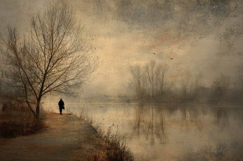 Magische Traumlandschaft in sanften Erdtönen von BowiScapes – Kunst und urbane Wandgestaltung