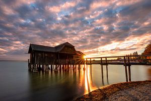 Zonsondergang bij Stegen am Ammersee van Thomas Rieger