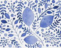 Aquarel takken blauw