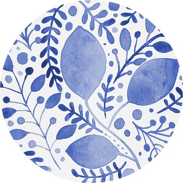 Aquarel takken blauw