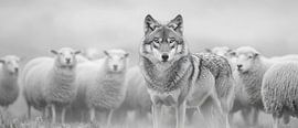 Wolf and sheep by Poster Art Shop