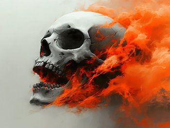 Abstrakte Schädelkunst - Moderne Illustration mit dramatischen Details und mystischer Anmutung