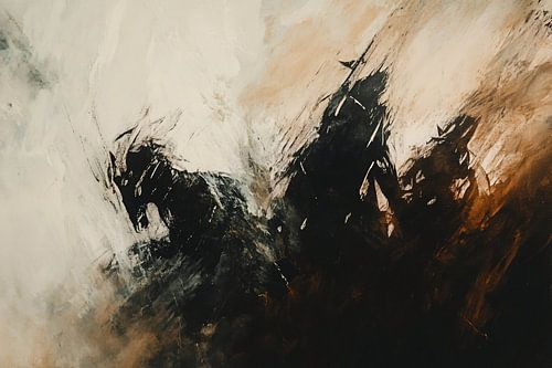 Dessin abstrait dynamique d'un cheval