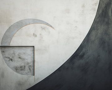 Geometrisch Evenwicht | Abstract Monochroom van Abstract Schilderij