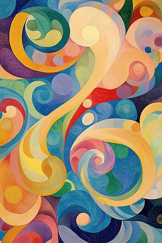 Abstract shapes in cheerful colours