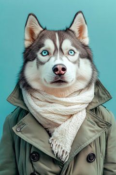 Siberische Husky van Poster Art Shop