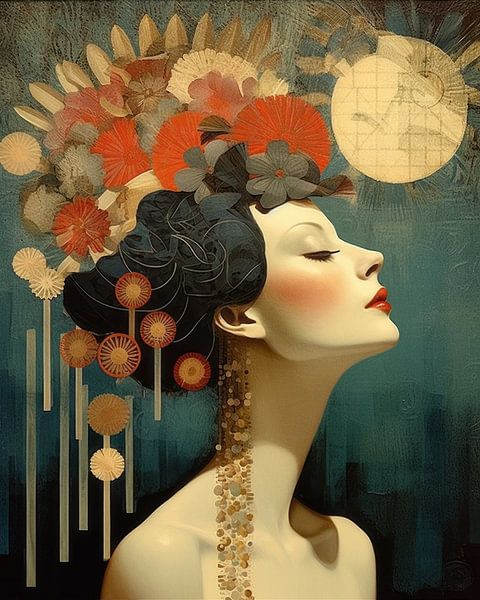 Modern portrait in collage style by Studio Allee