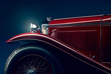 Klassischer roter Oldtimer – Nahaufnahme von Poster Art Shop