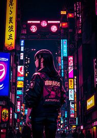 Japan Cyberpunk Style Anime Girl by Ruzerin