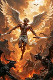 SERAPHTYRON – L’archange combat des démons avec ses épées